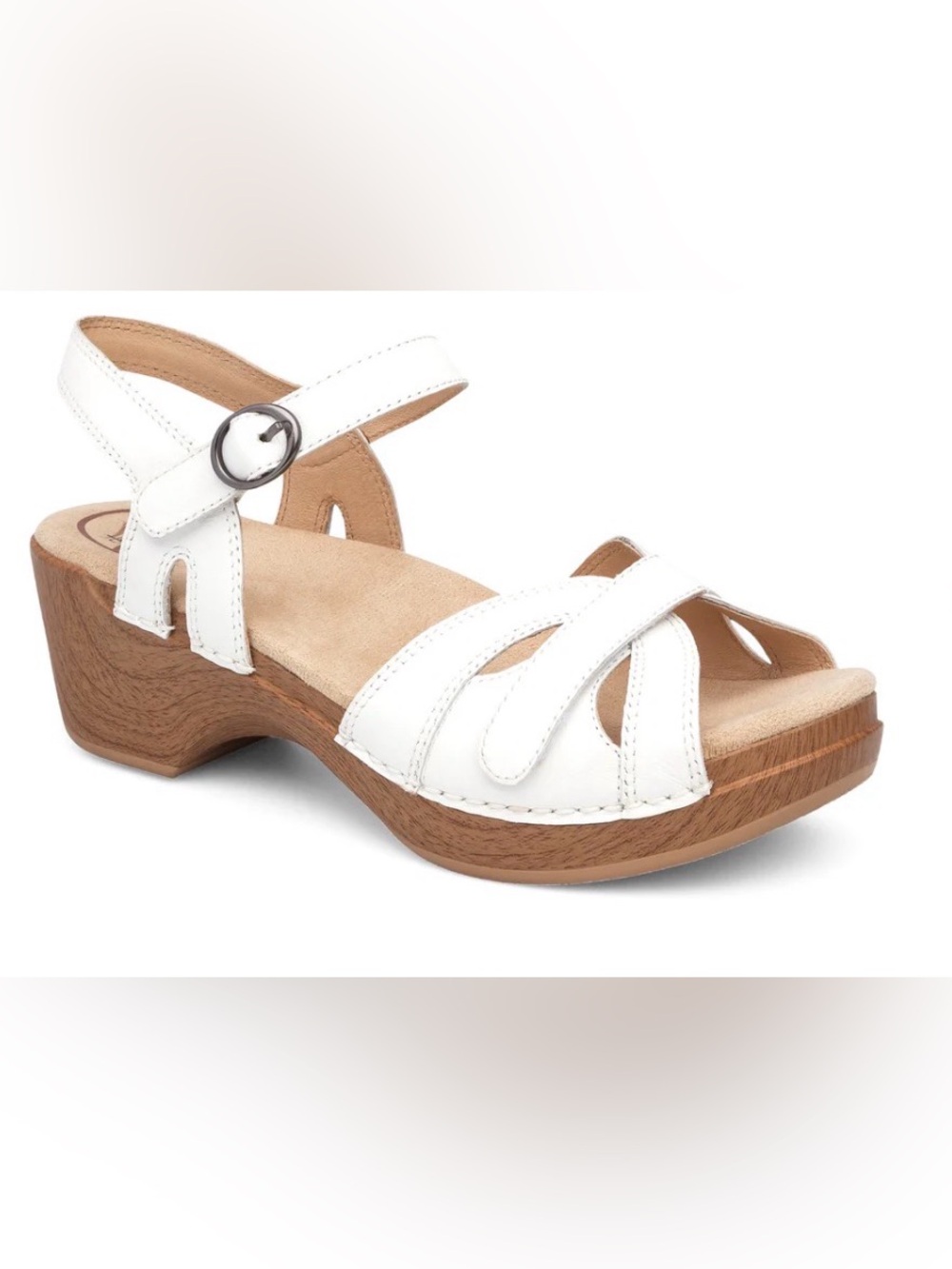 Dansko Season White Women's Leather Clog Sandals 36 $125
